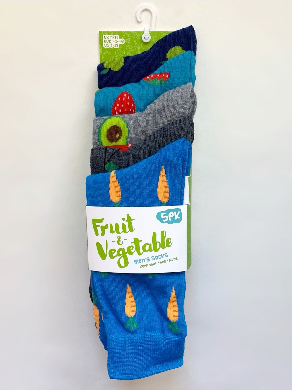 Fruit and Vegetable Crew Socks 5 Pack Mens Funny Work Casual Avocado Carrots